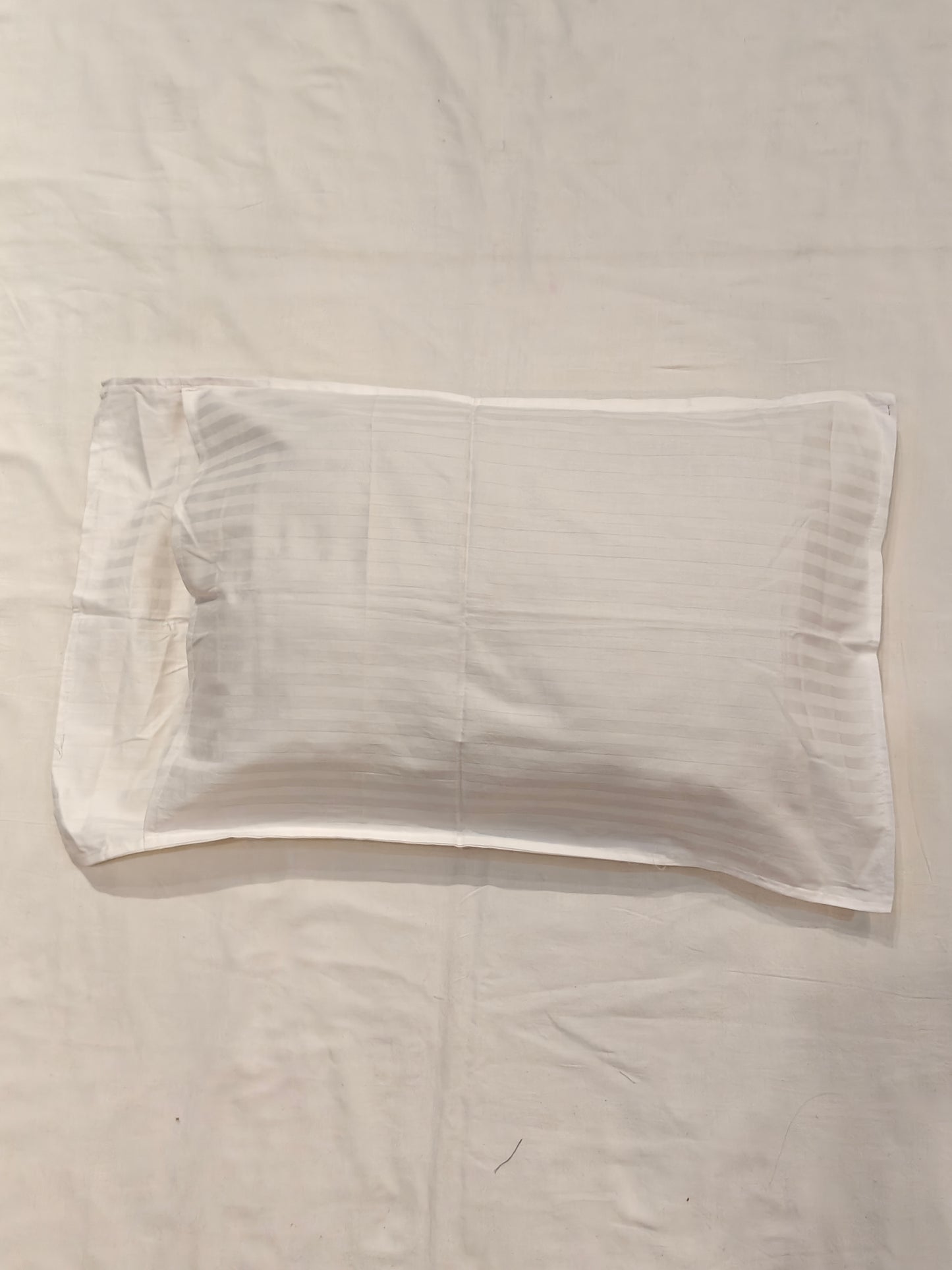 White cotton stripes pillow cover