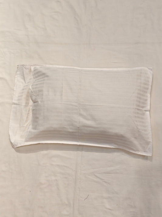 White cotton stripes pillow cover