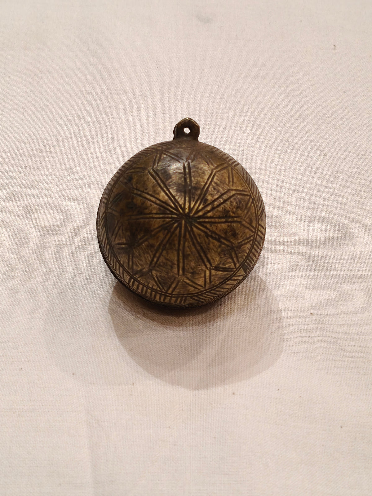 Vintage brass coin spherical box / Karataa / Karaata - Handcrafted brass decor