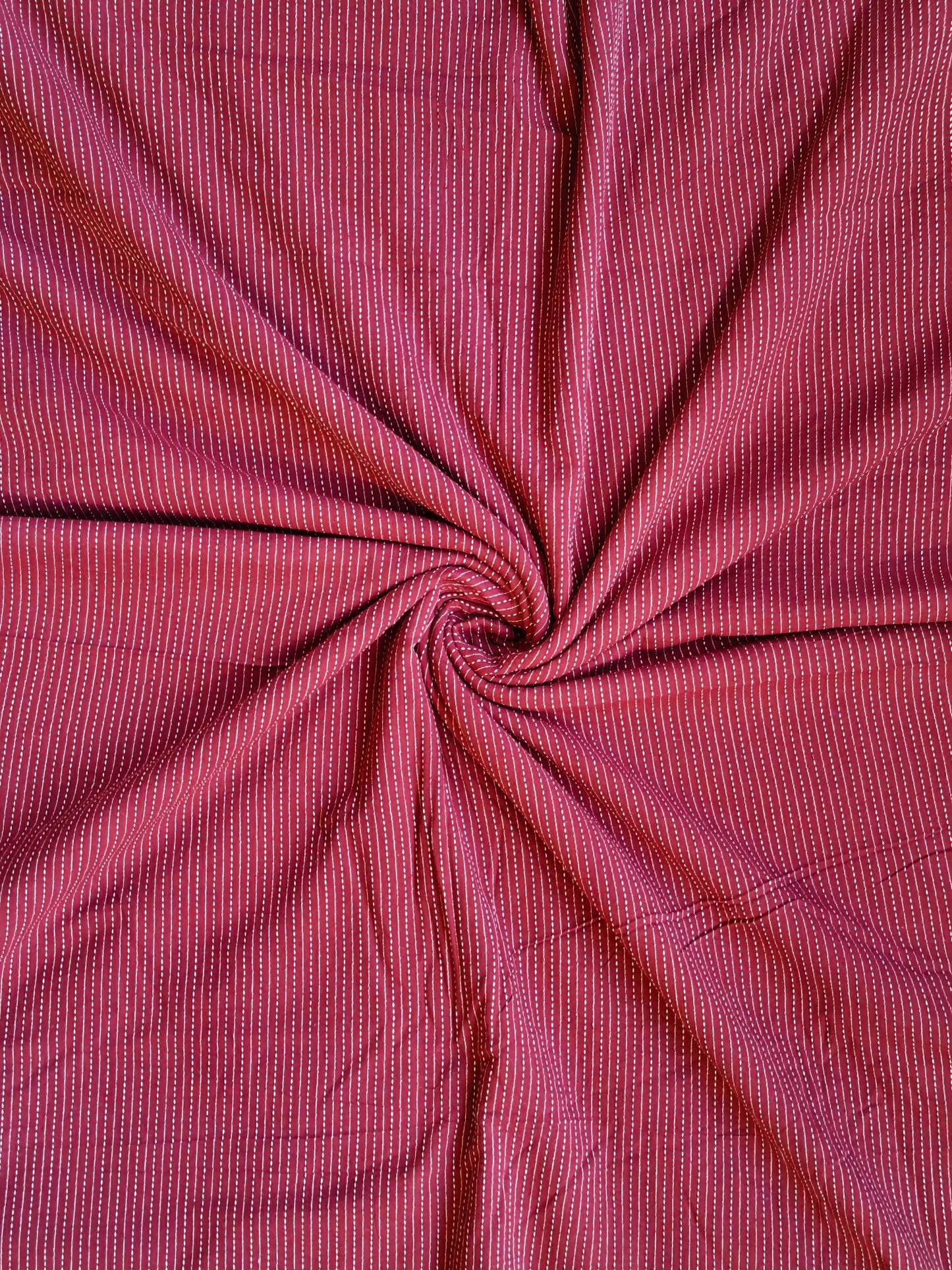 Striped embroidered design cotton handloom fabric - available in multiple colors