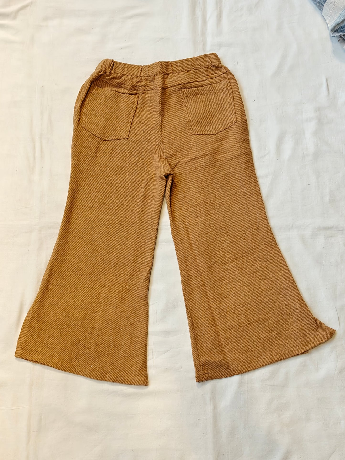 Bread brown flared pants for girls with side cuts