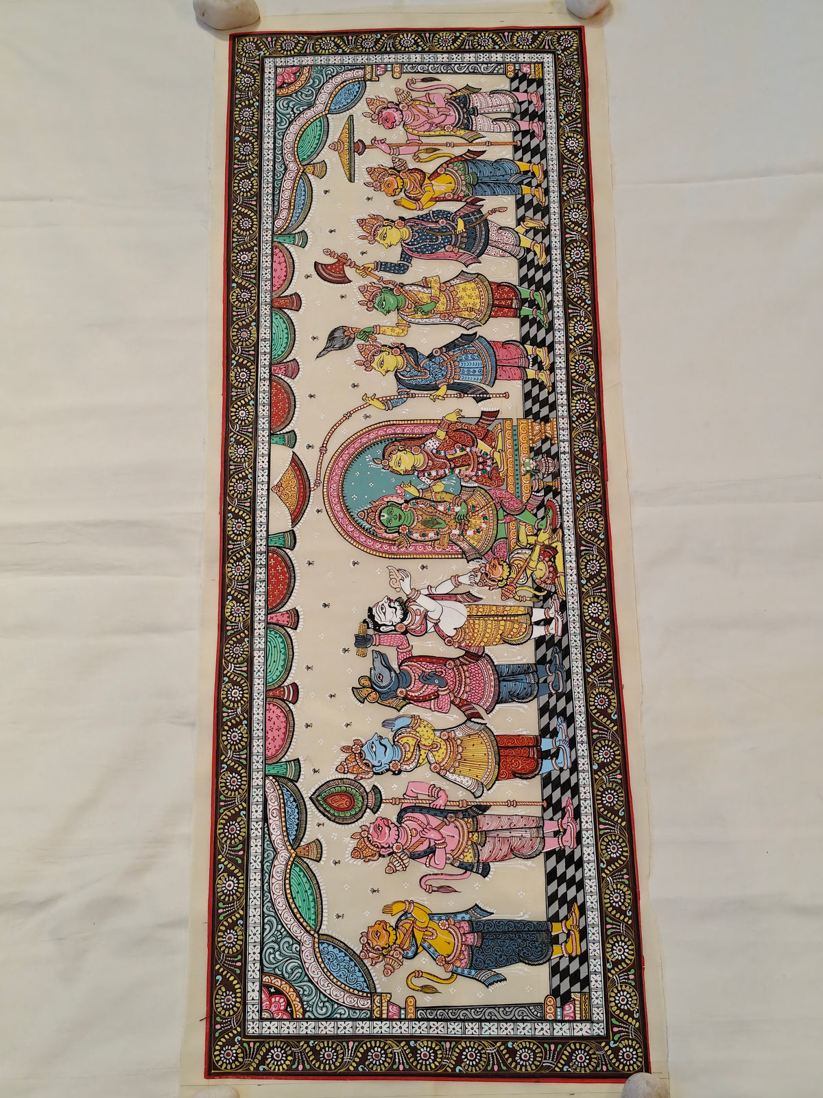 Patachitra hand-painted Rama pattabhishekam