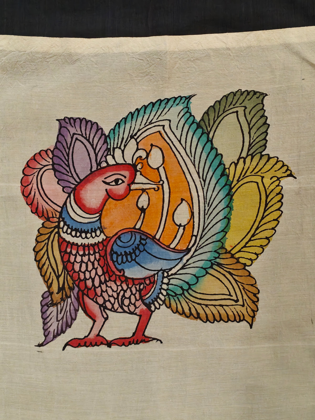 Silk pen Kalamkari hand painted patch - designs available
