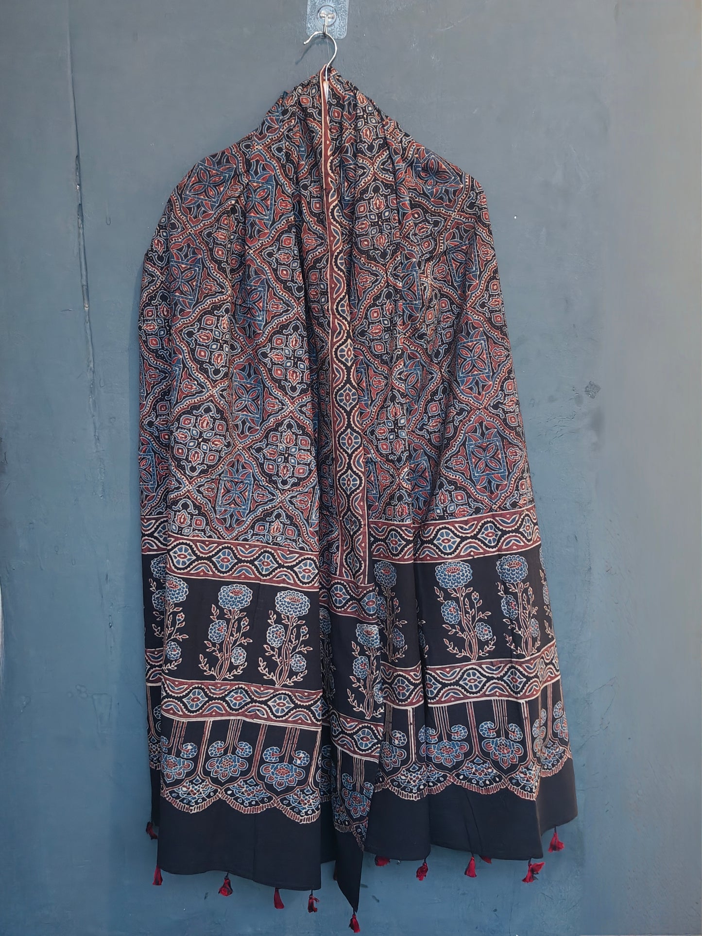 Ajrakh hand block printed cotton dupattas - colour n designs options available