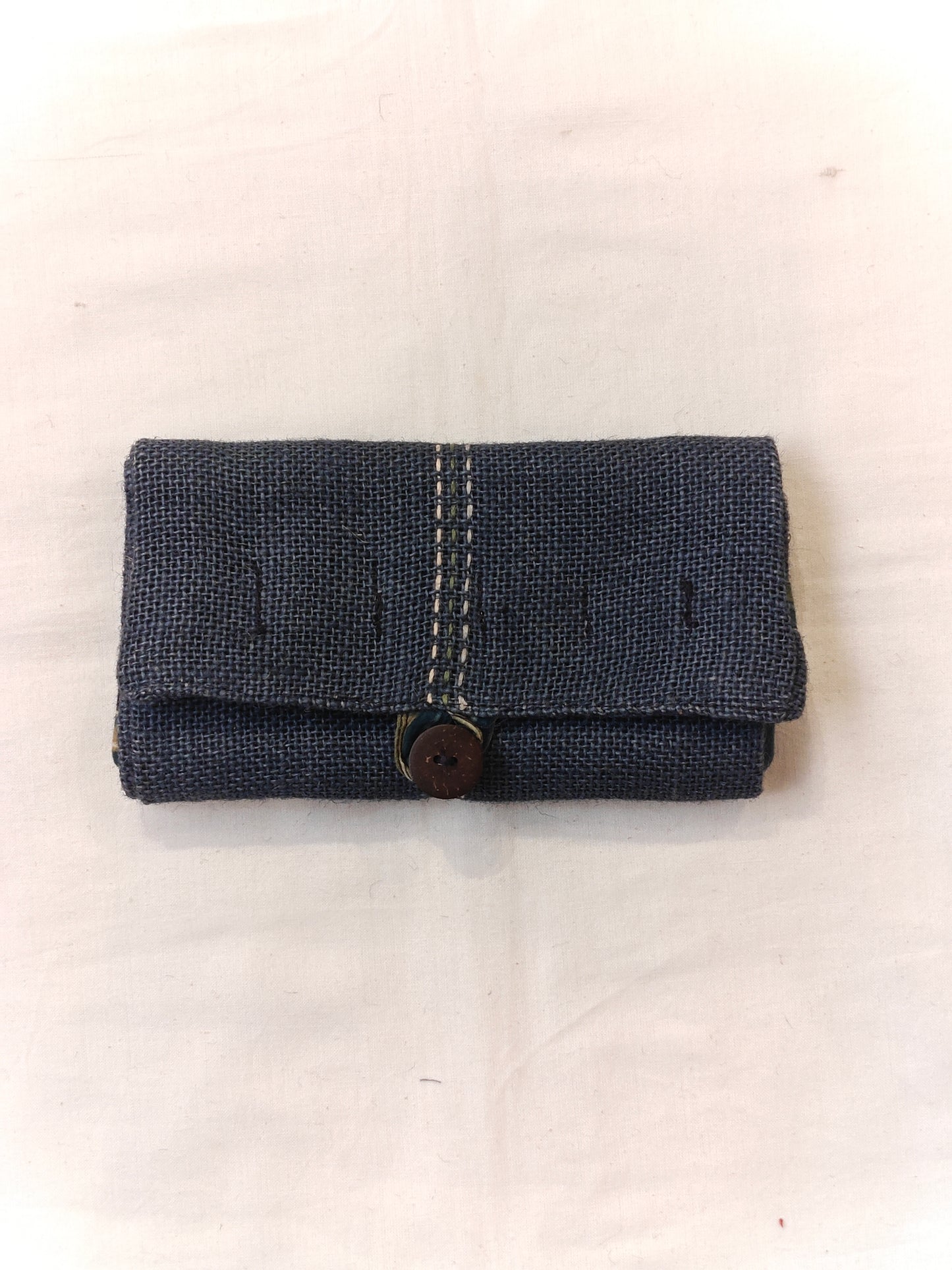 Jewelry travel foldable pouch - Handmade jute fabric