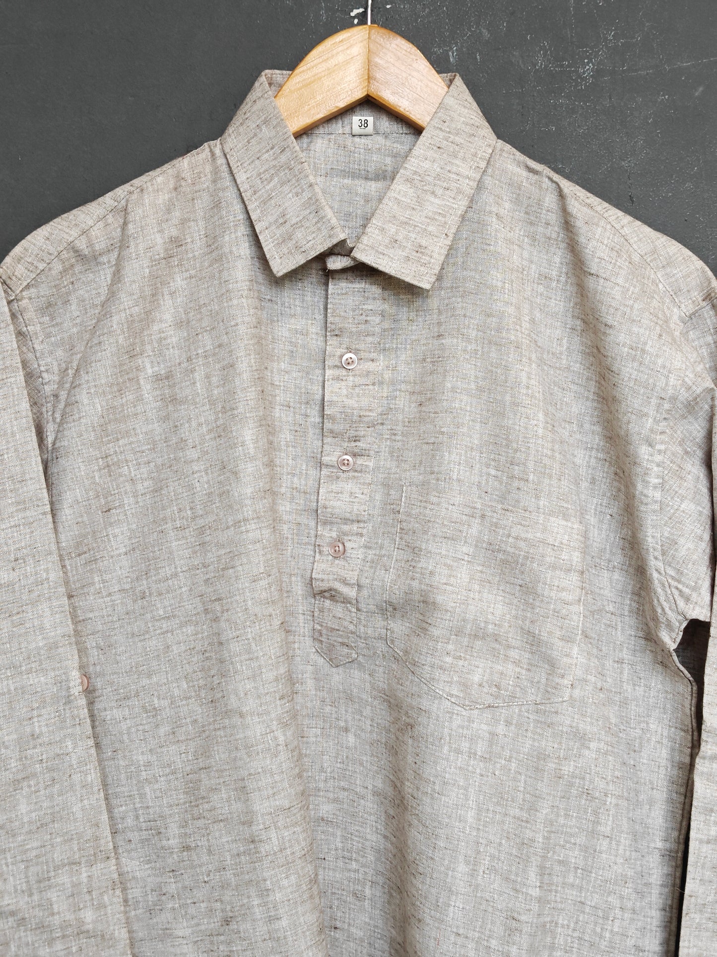 Grey cotton pathani kurta