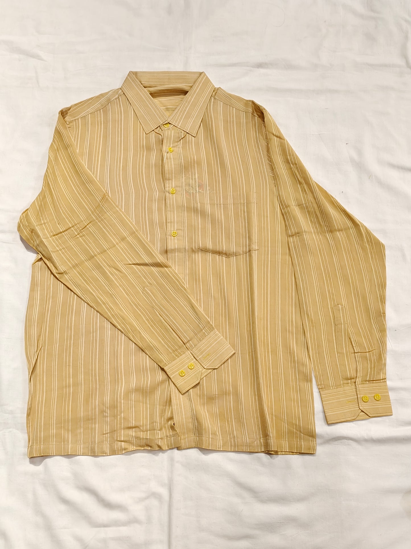 Soya bean yarn handloom and turmeric dyed shirt for men
