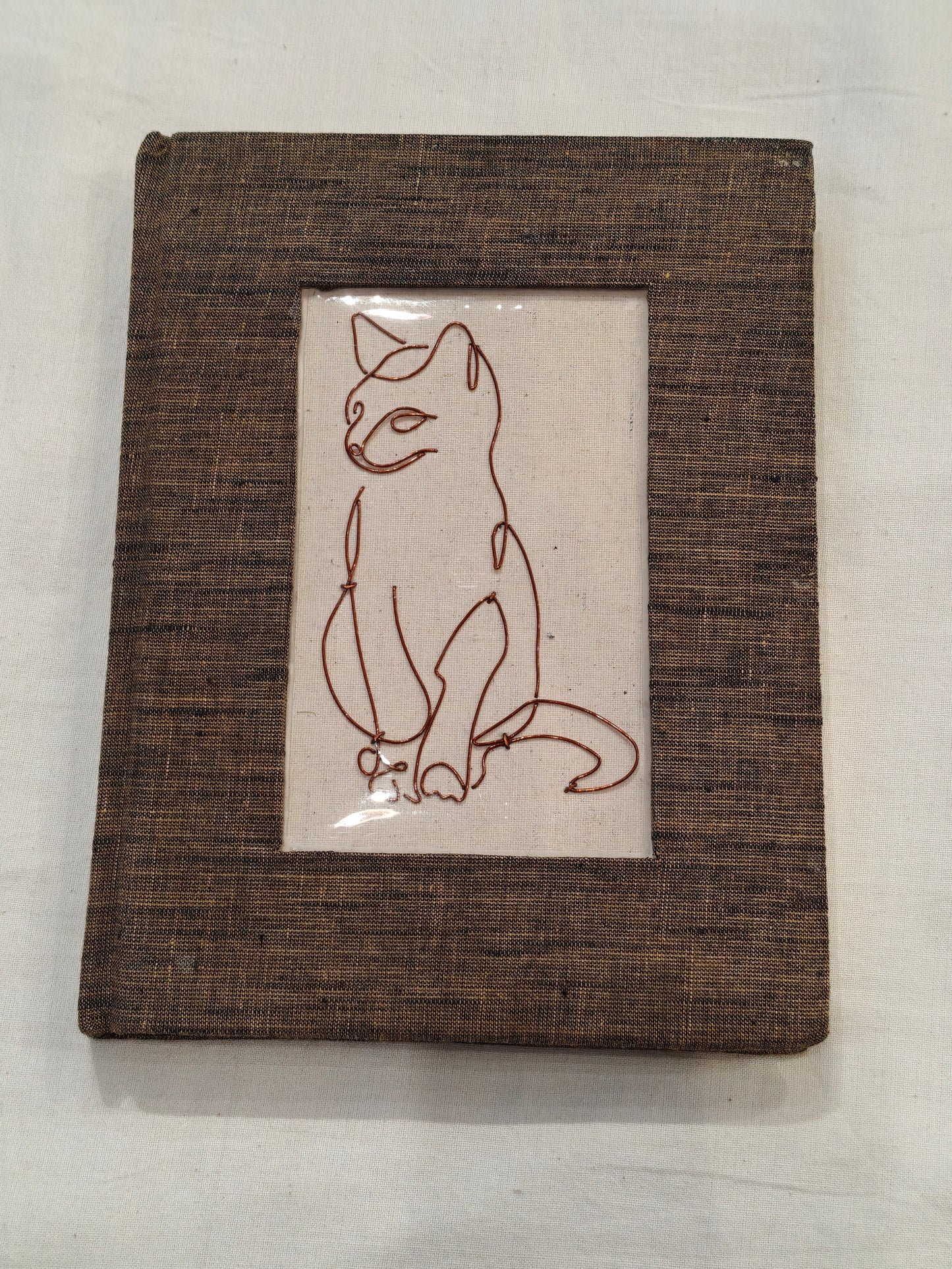 Copper line art covered handmade paper notebook - handcrafted gifts - designs and colors available
