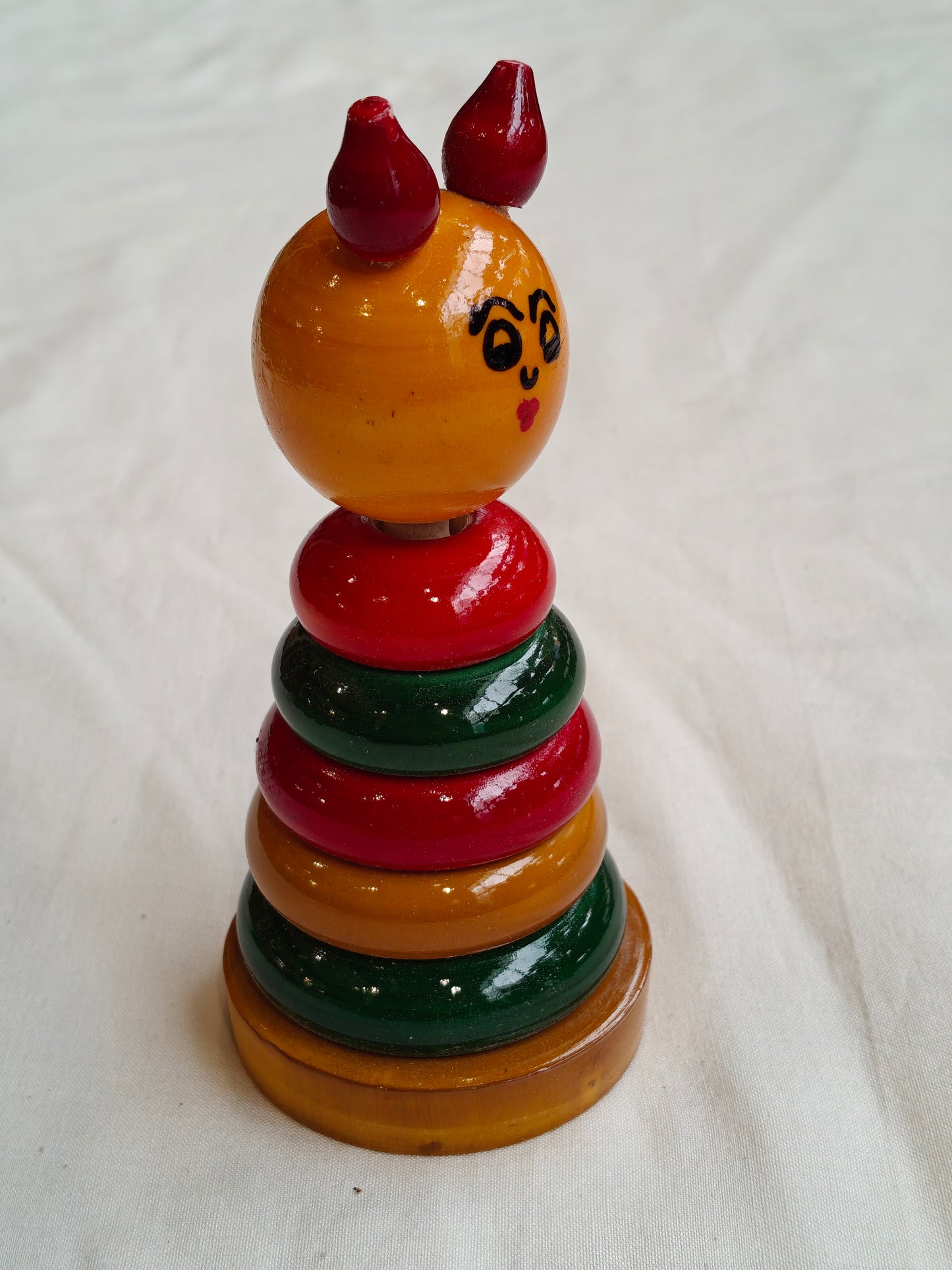 Wooden handcrafted stacking ring toy