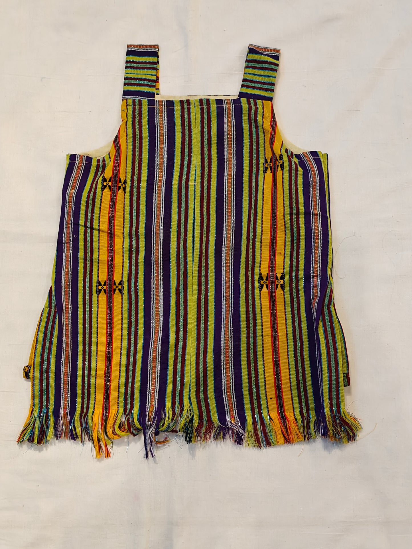 Colorful cotton vertical stripes sleeveless top - Northeast handloom fabric
