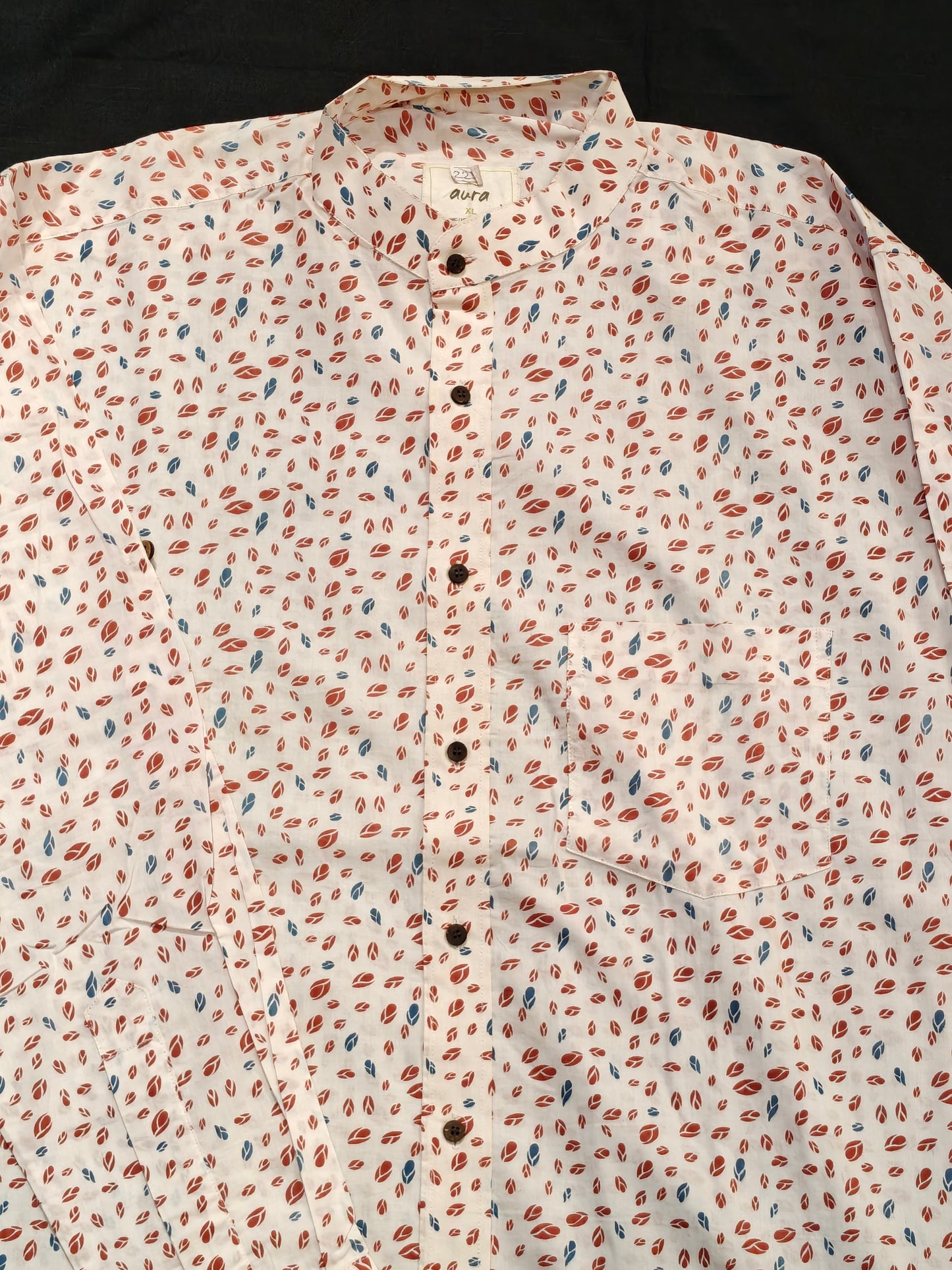 White printed long sleeved shirt for men
