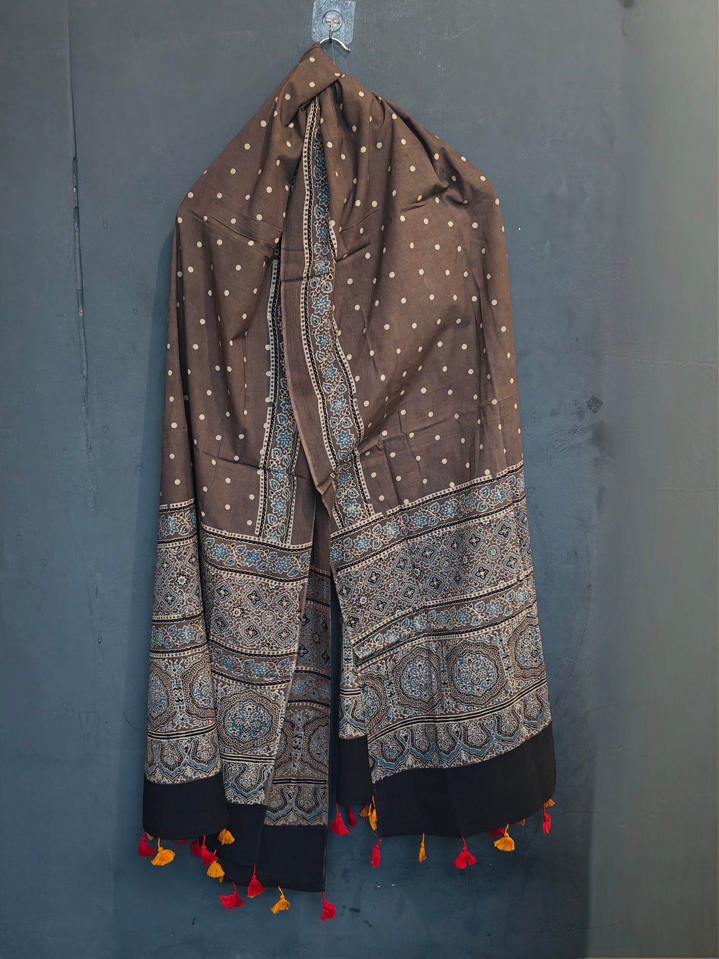 Ajrakh hand block printed cotton dupattas - colour n designs options available