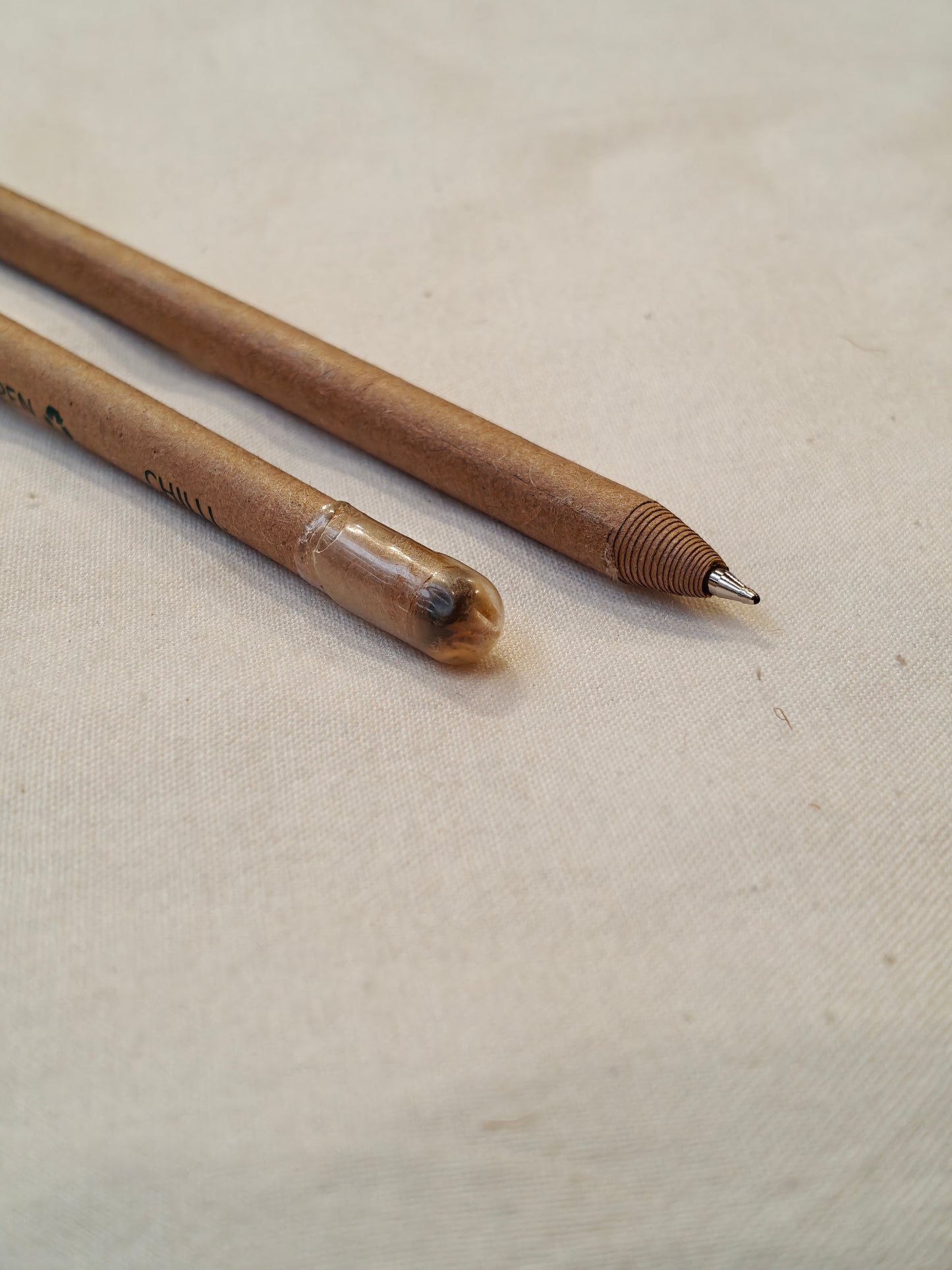 Handcrafted plantable pen with seeds at the bottom