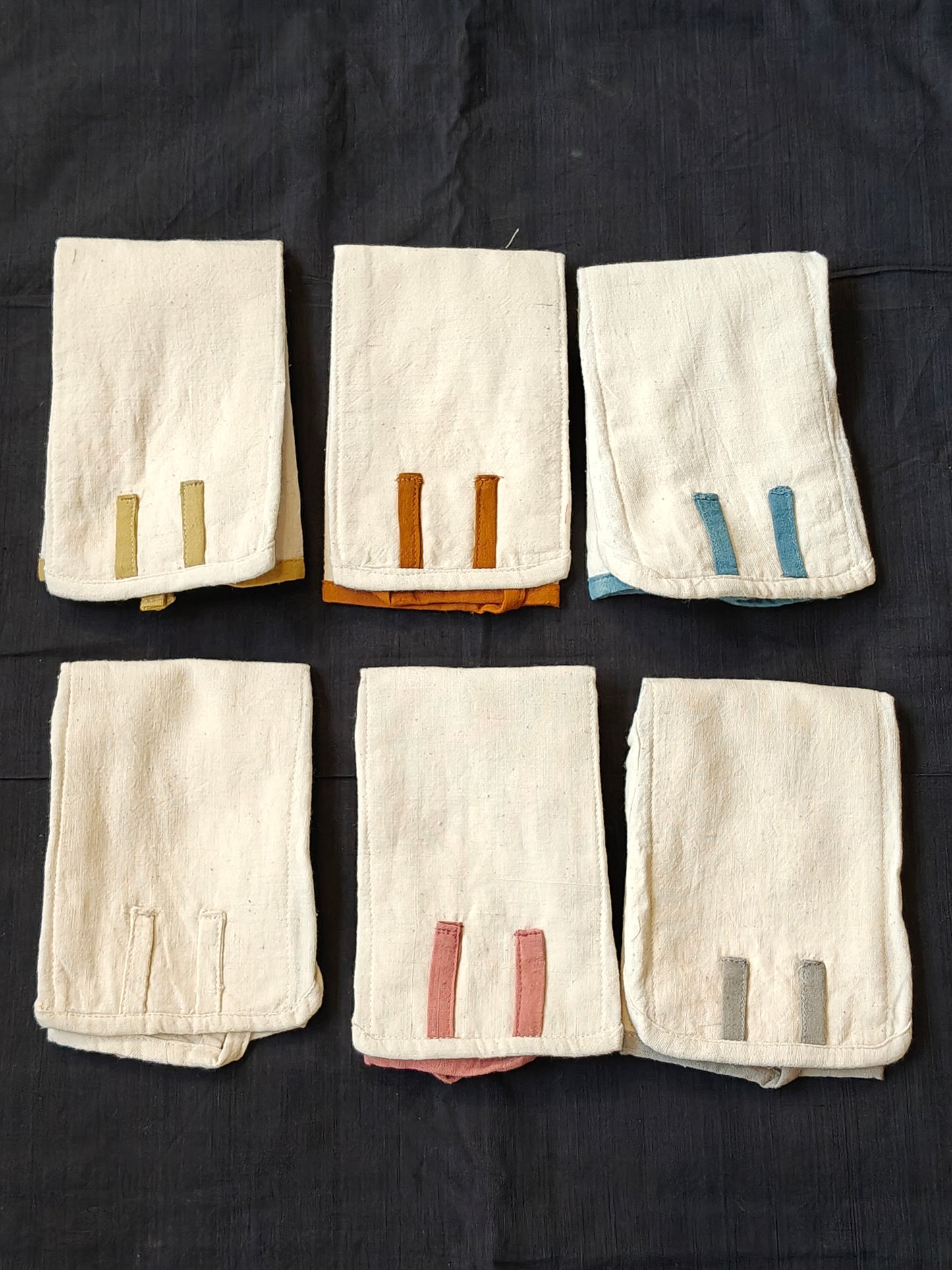 Desi cotton, hand spun, hand woven, undyed off white baby nappies - set of 3