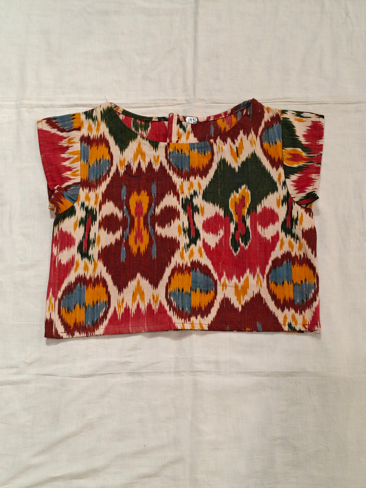 Ikat handloom cotton short sleeves blouse