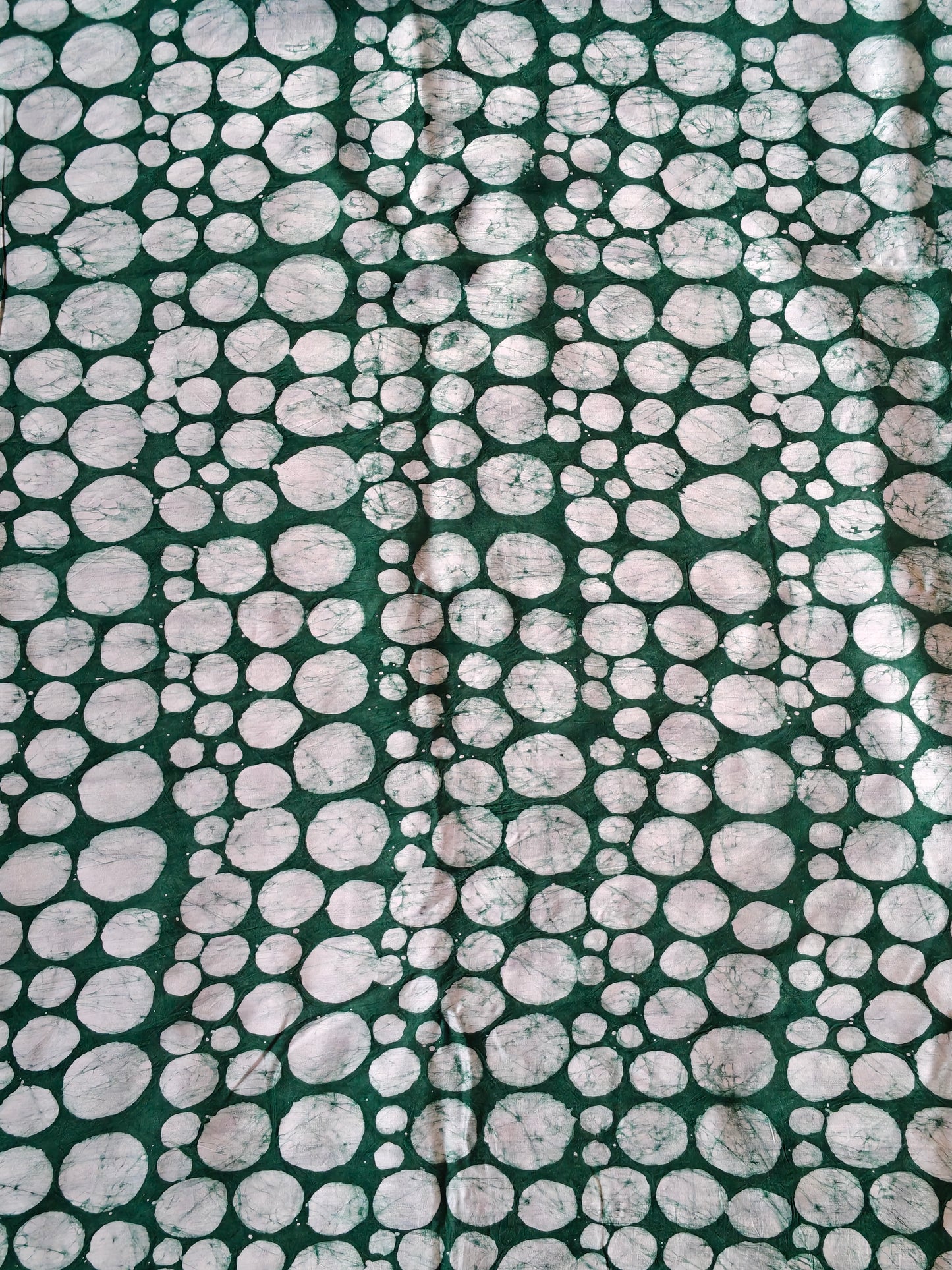 Dark green with bubble pattern handloom fabric