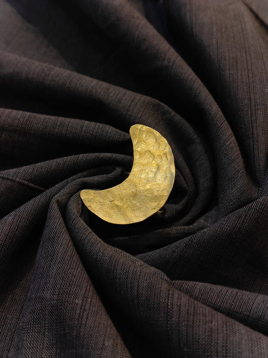 Crescent Moon design finger ring handcrafted in brass