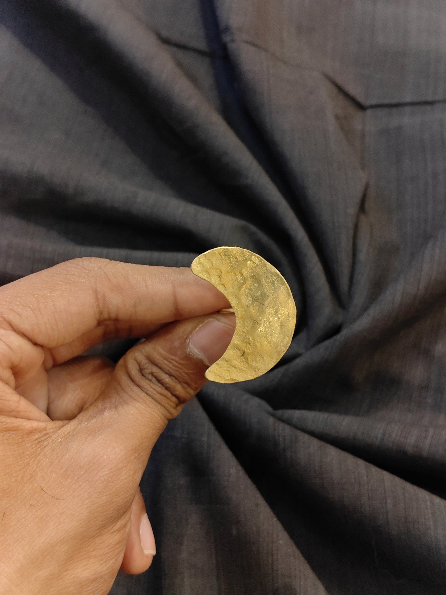 Crescent Moon design finger ring handcrafted in brass