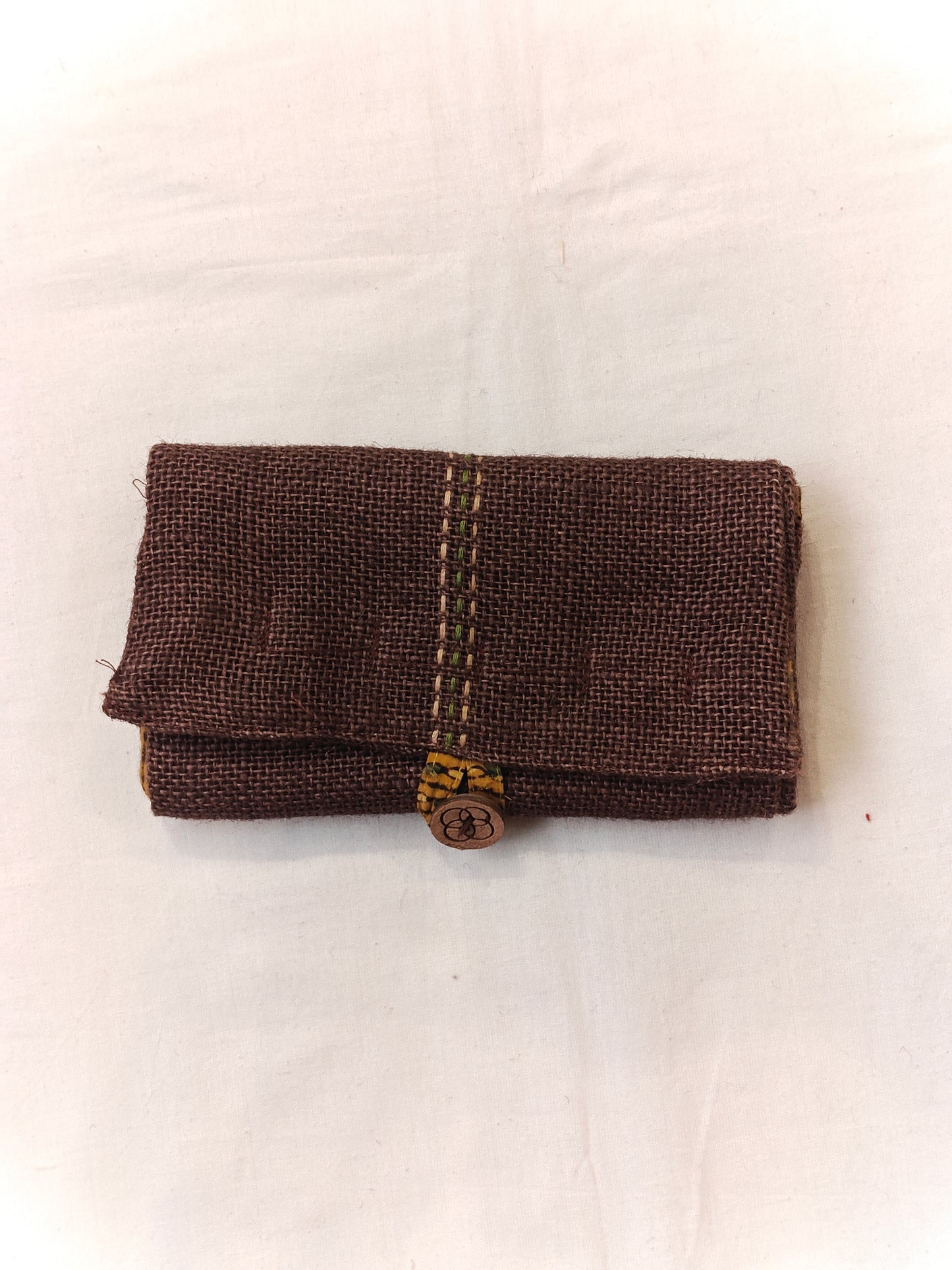 Jewelry travel foldable pouch - Handmade jute fabric