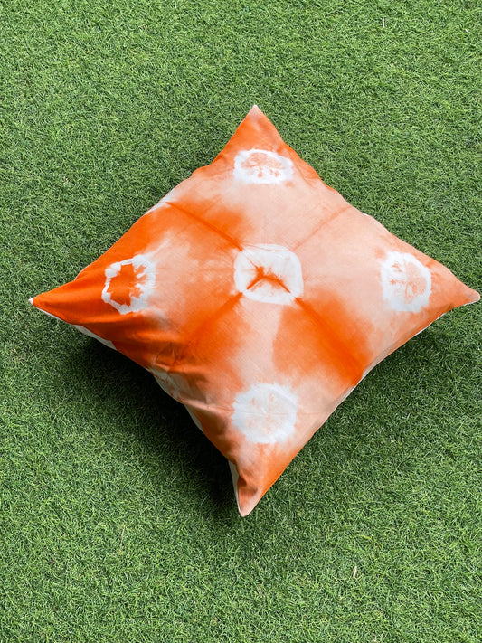 handloom orange tie n dye cotton cushion covers