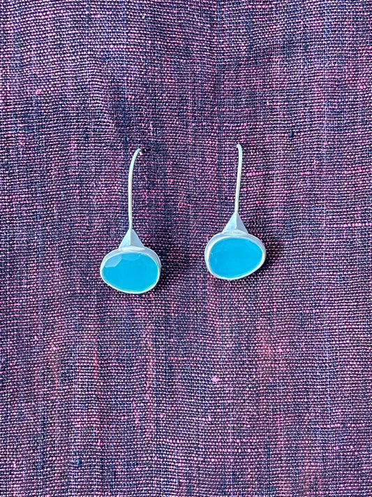 Blue chalcedony stone hooks