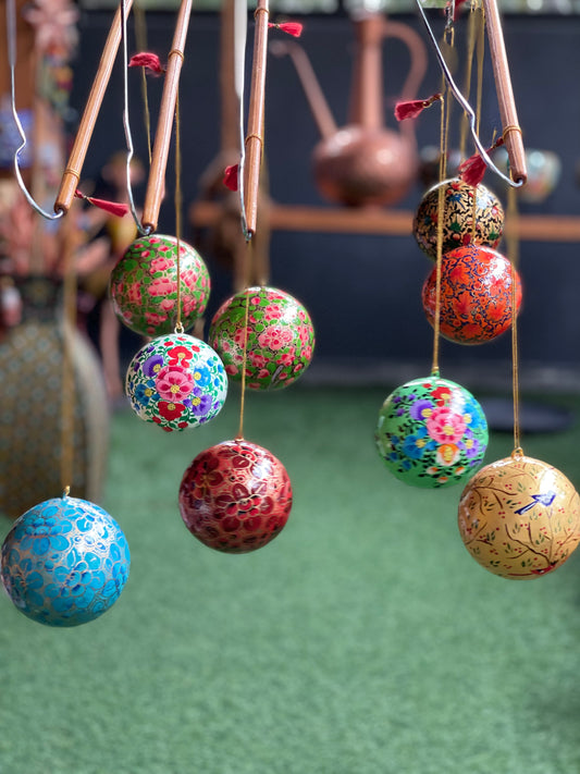 Papier mache ball hanging