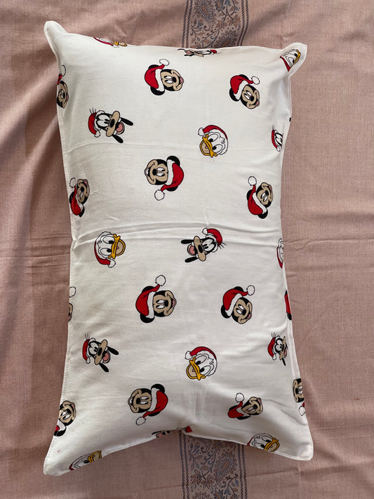 white cartoon printed cotton pillow covers