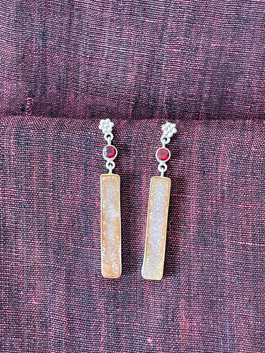 Druzy agate stone earrings