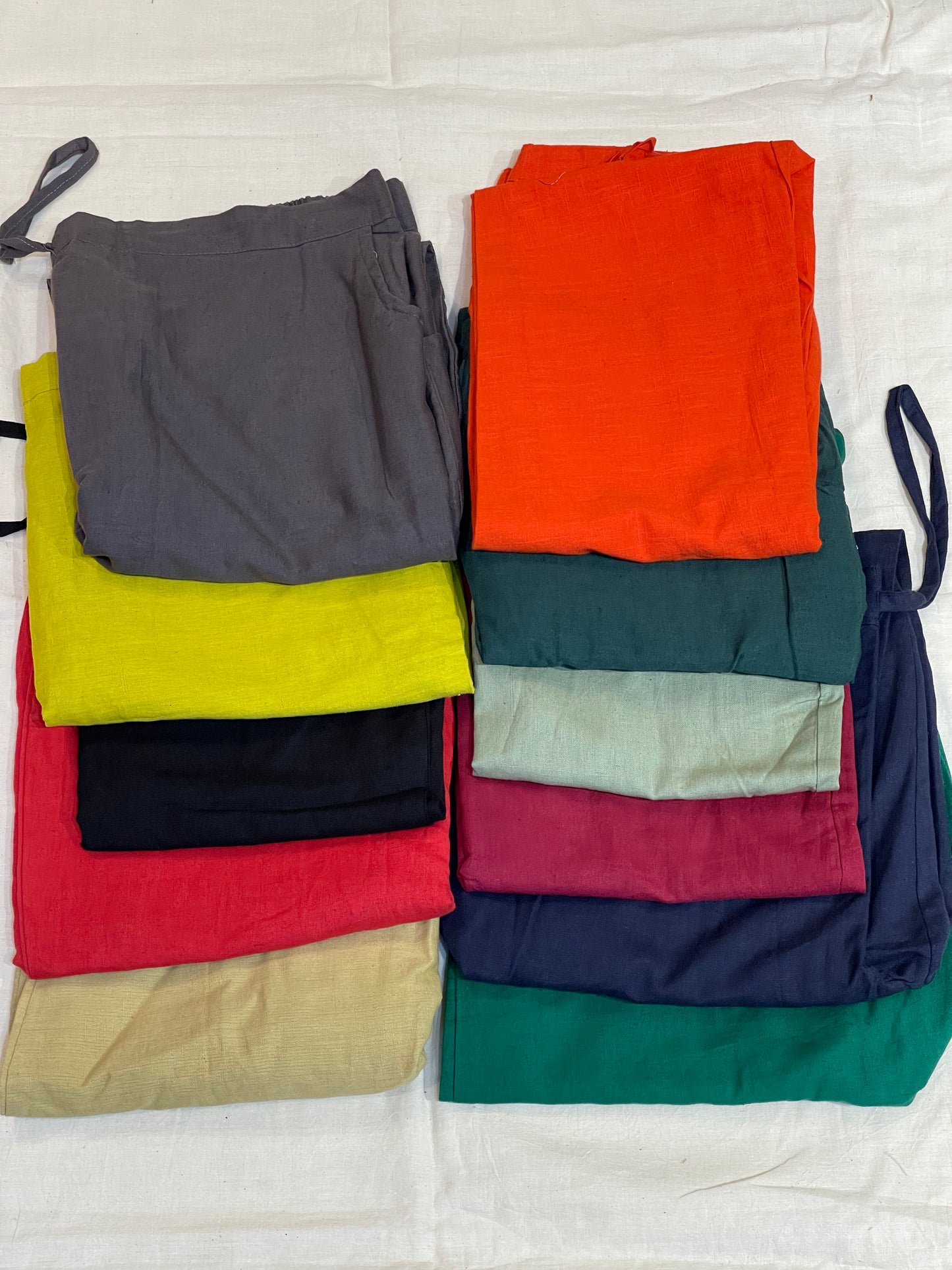 Cotton flex plain pants