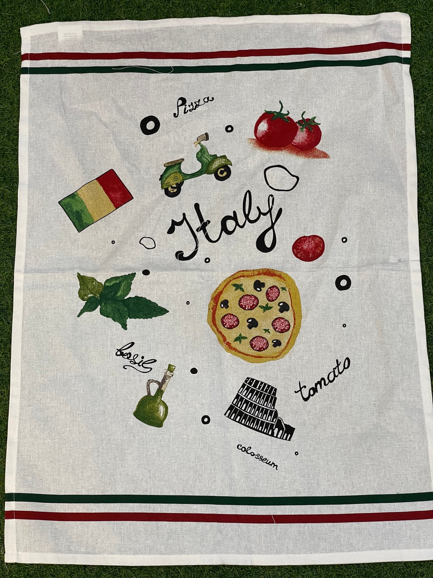 Printed cotton kitchen towels - 5 pc set