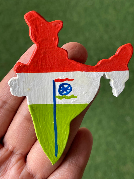 India - hand painted wooden fridge magnet