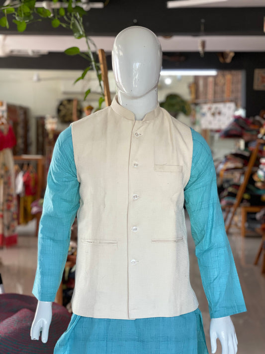 handloom cotton waffle weave jacket