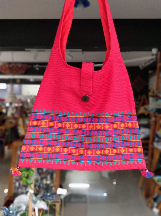 Cotton handloom trapezium bag
