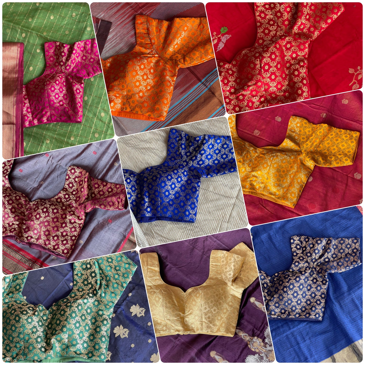 Banarasi katan silk with sleeves blouse