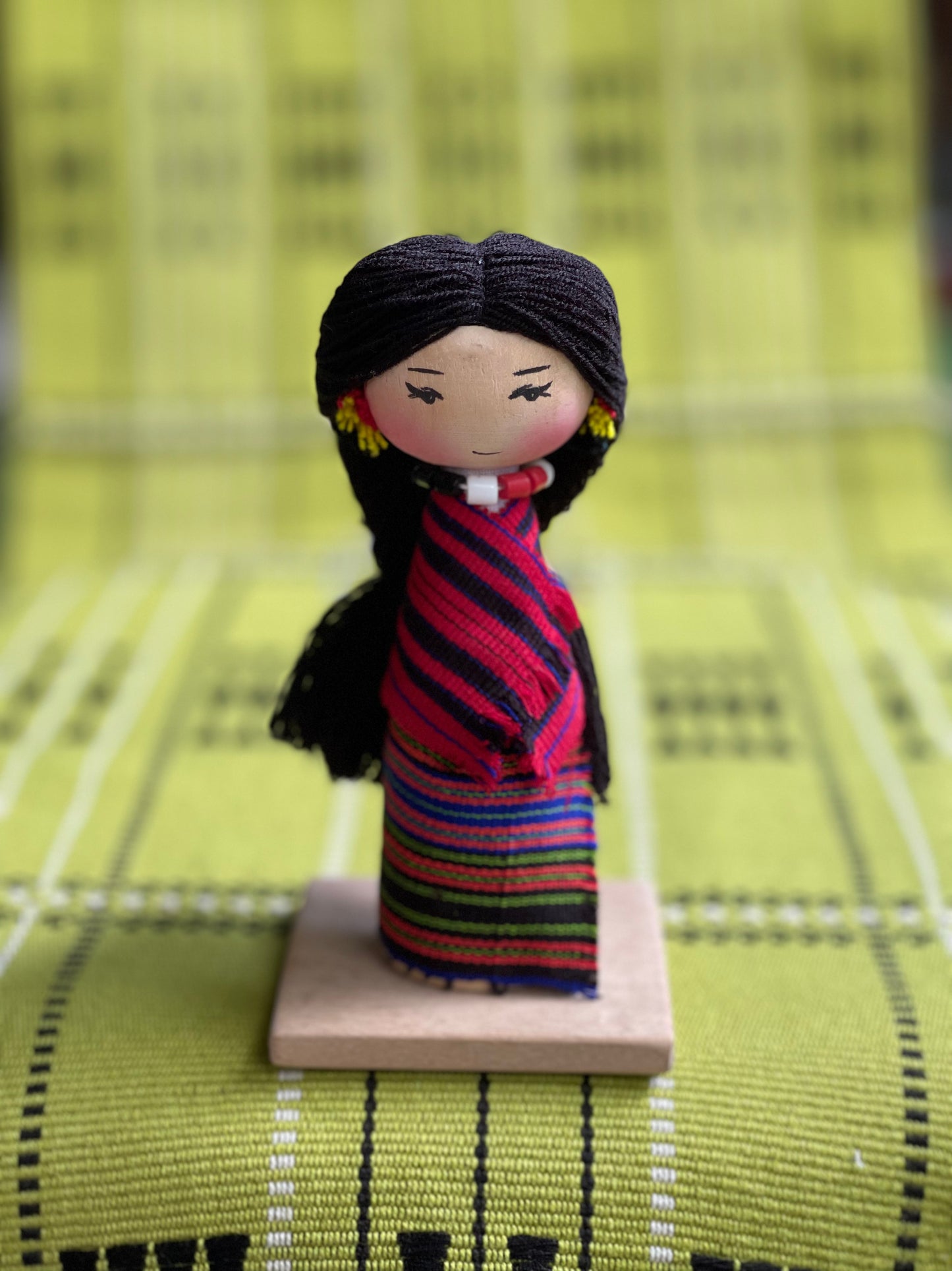 Wooden handmade Nagaland tribe doll - girl