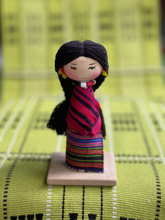 Wooden handmade Nagaland tribe doll - girl