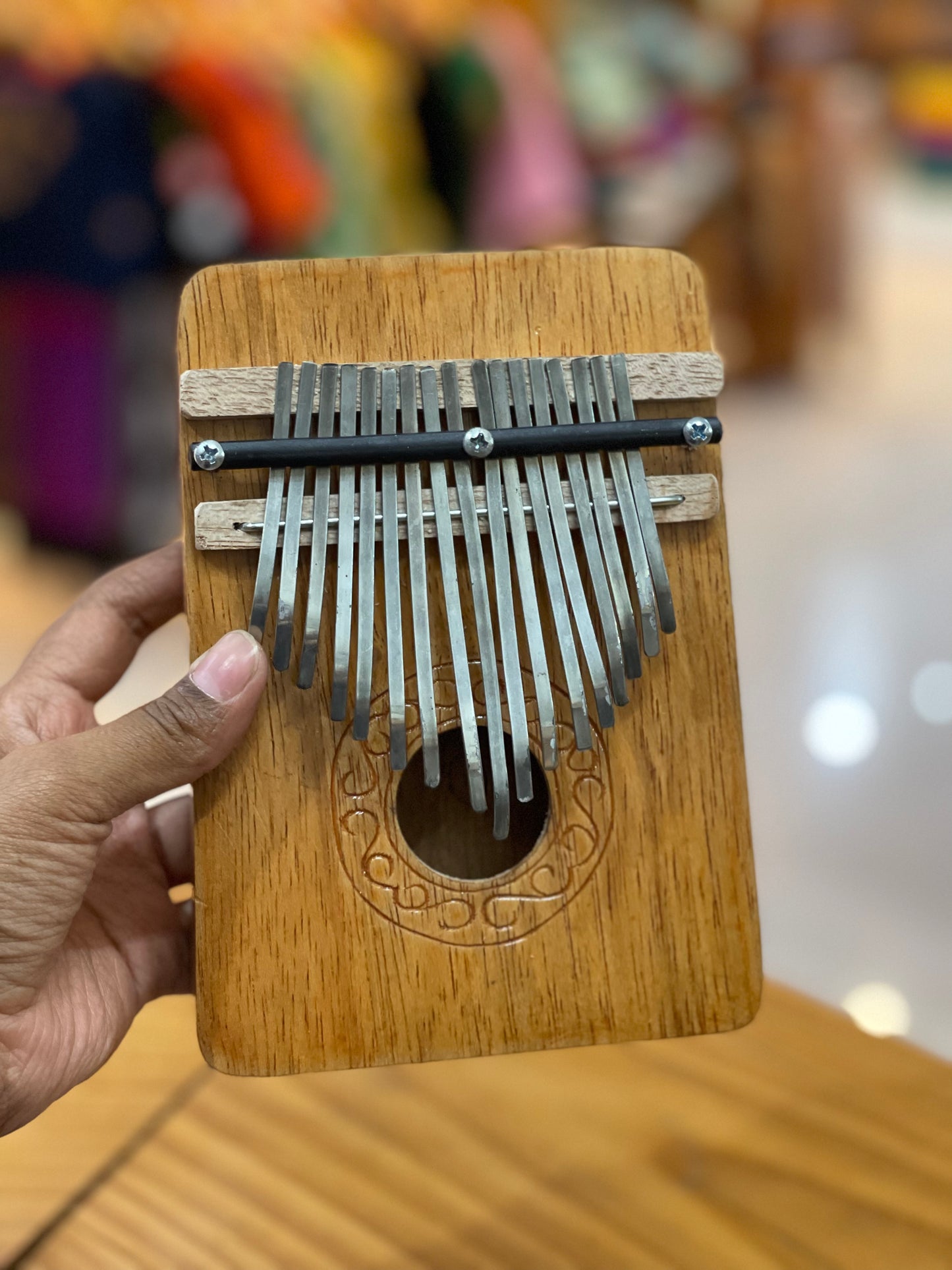 Kalimba music instrument rectangular base