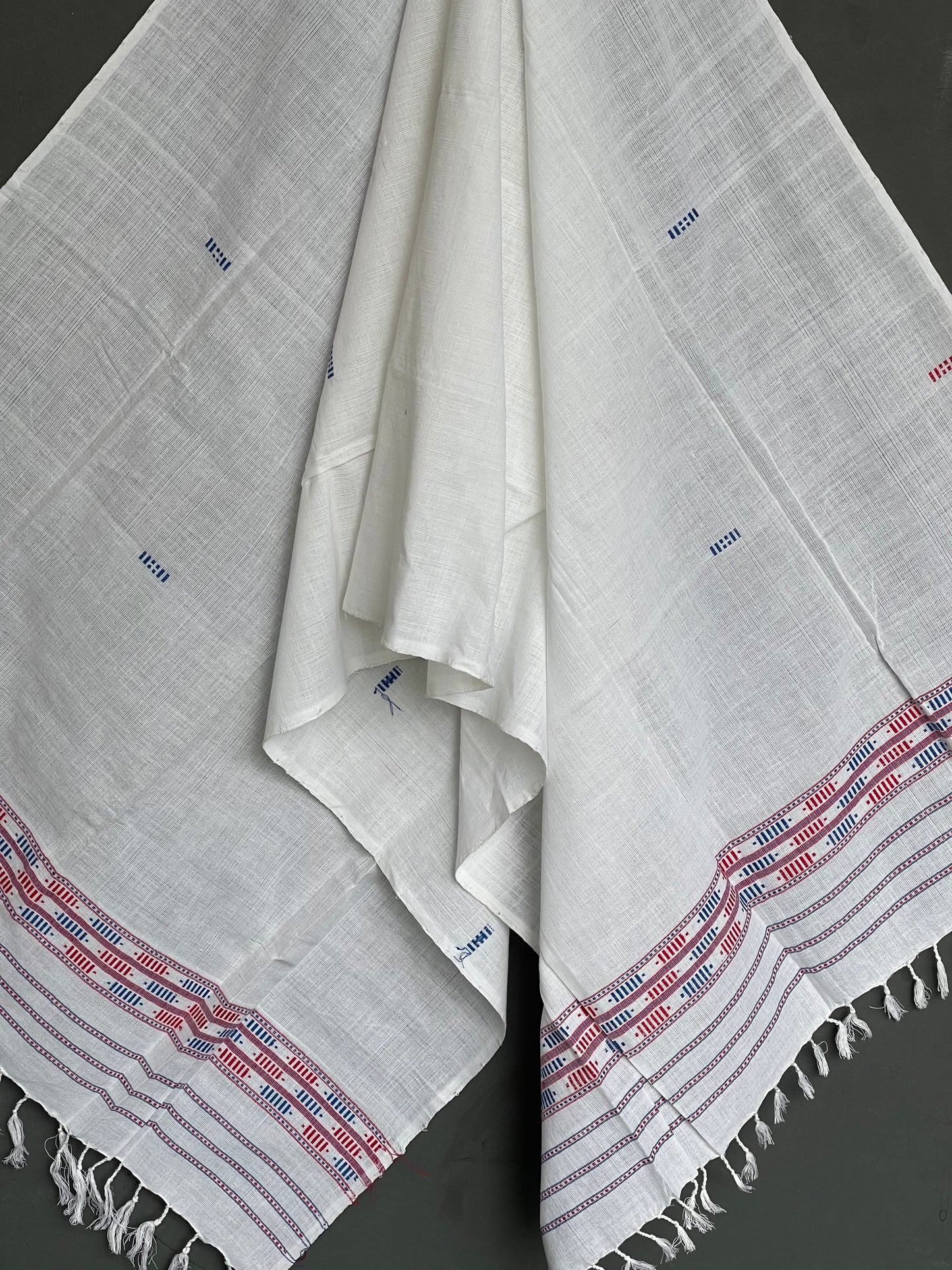 White handloom Assam cotton stole