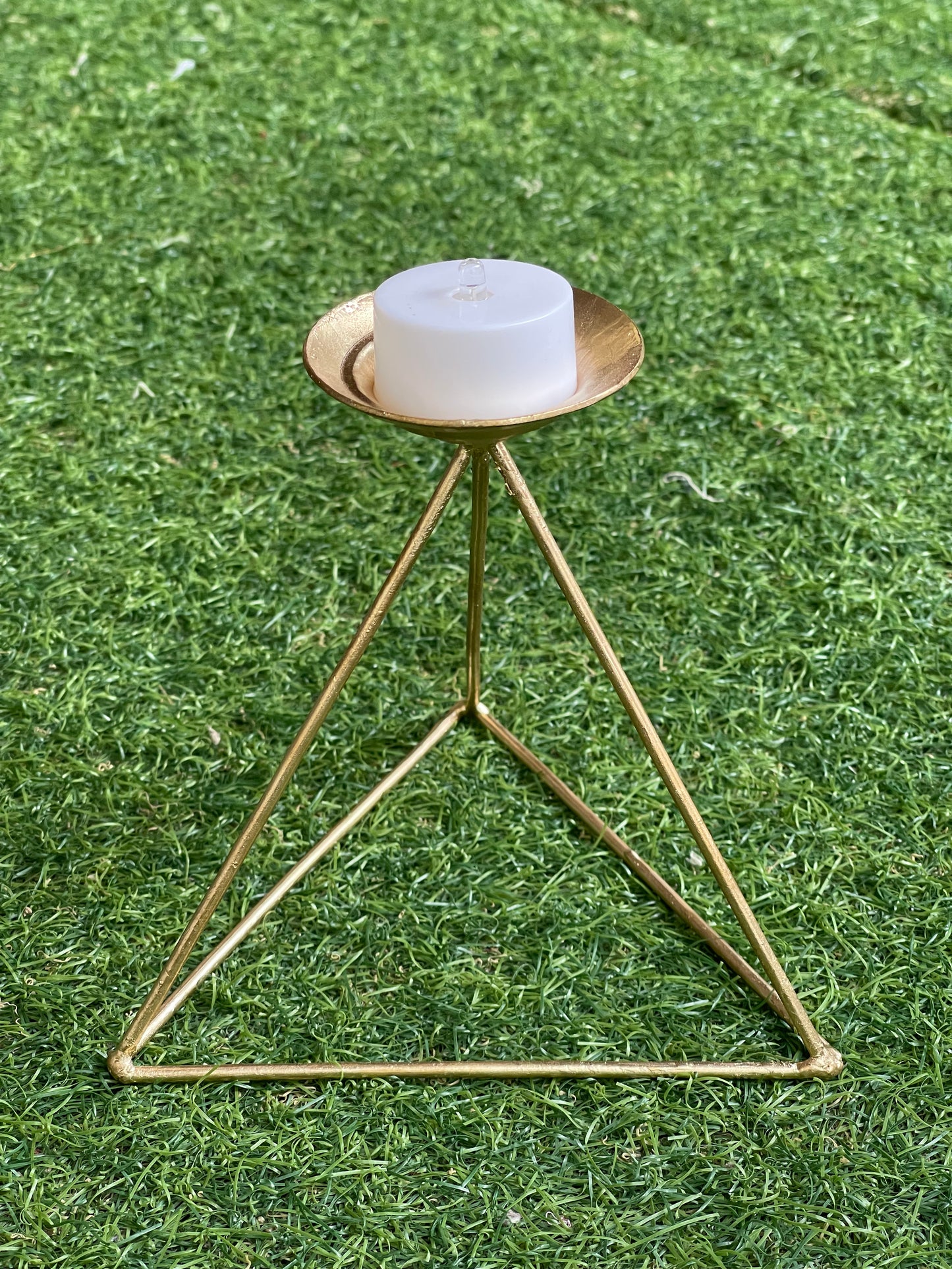 Pyramid Tlight / diya holder in copper craft