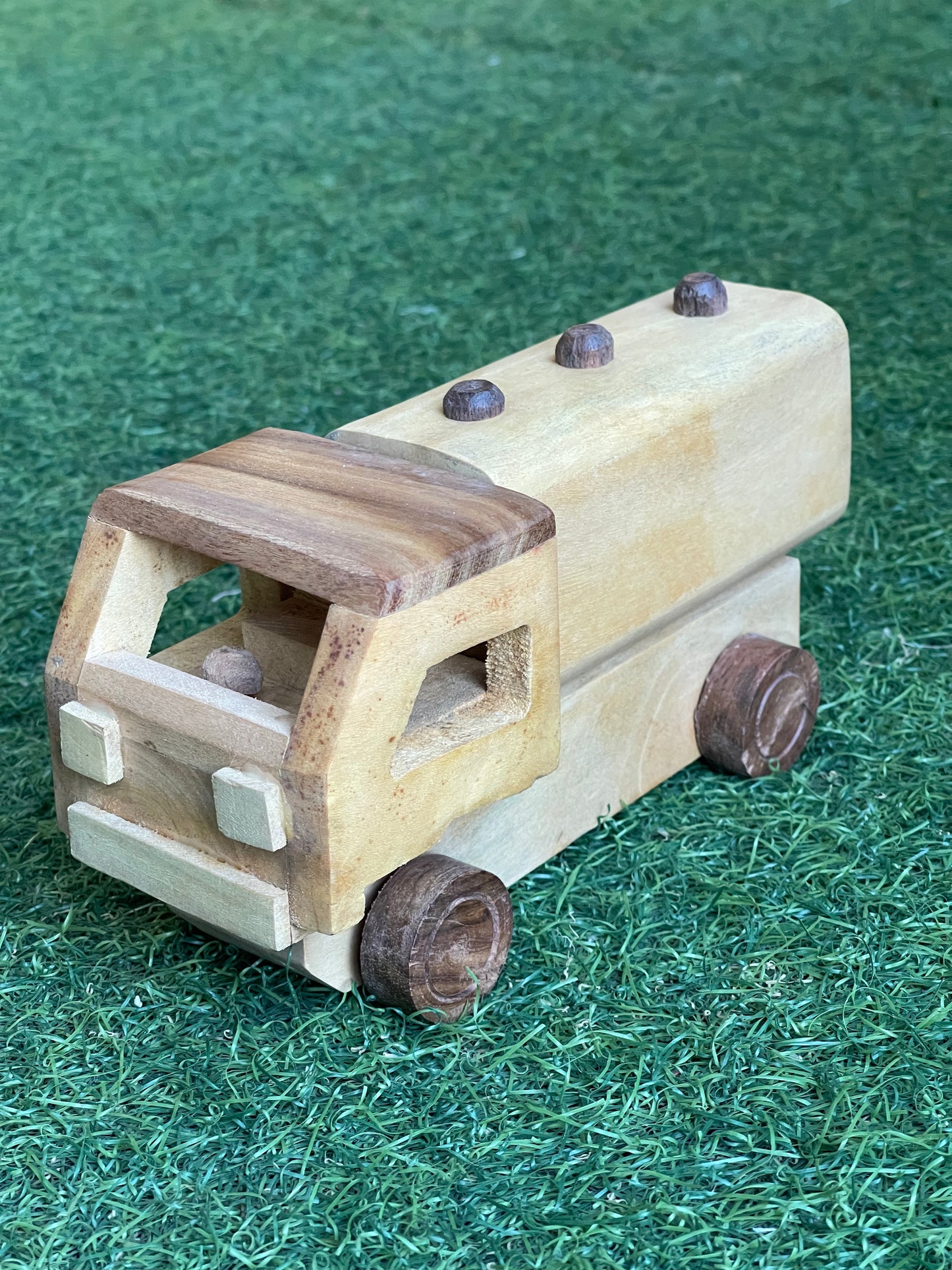 Wooden milk tanker miniature play toy