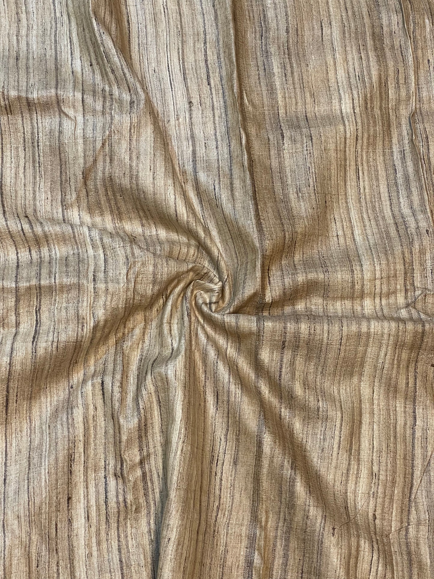 Ghicha tussar silk natural shade handwoven fabric