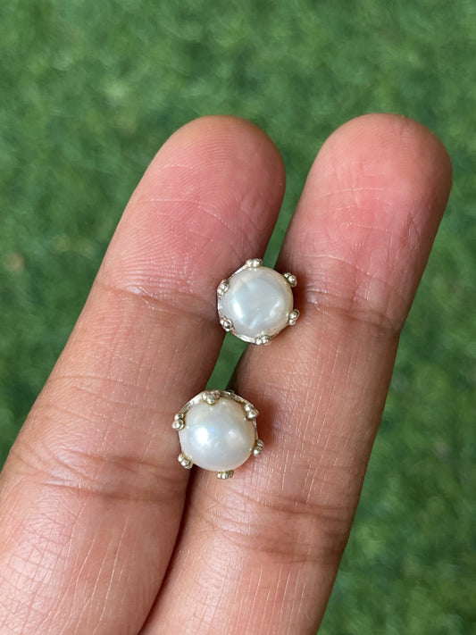 Pearl studs 92.5 sterling silver