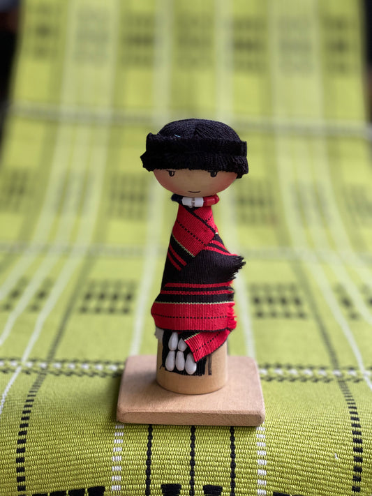 Wooden handmade Nagaland tribe doll - boy