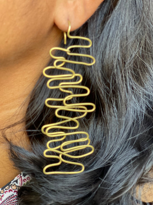 Twisted wire Brass handcrafted earrings