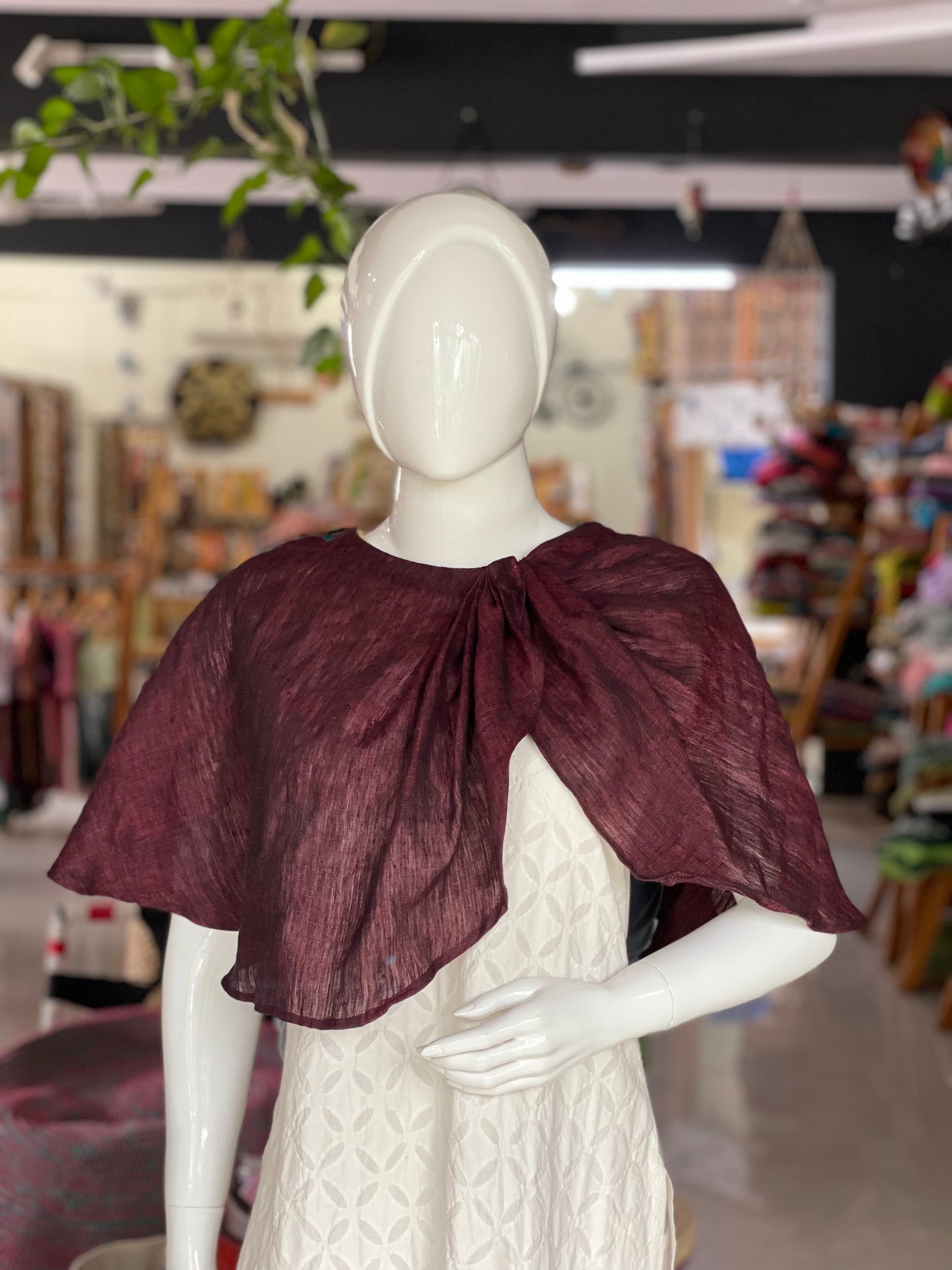 Handwoven linen free size butterfly cape