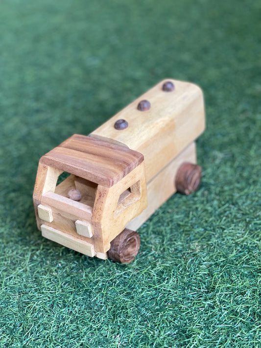 Wooden milk tanker miniature play toy