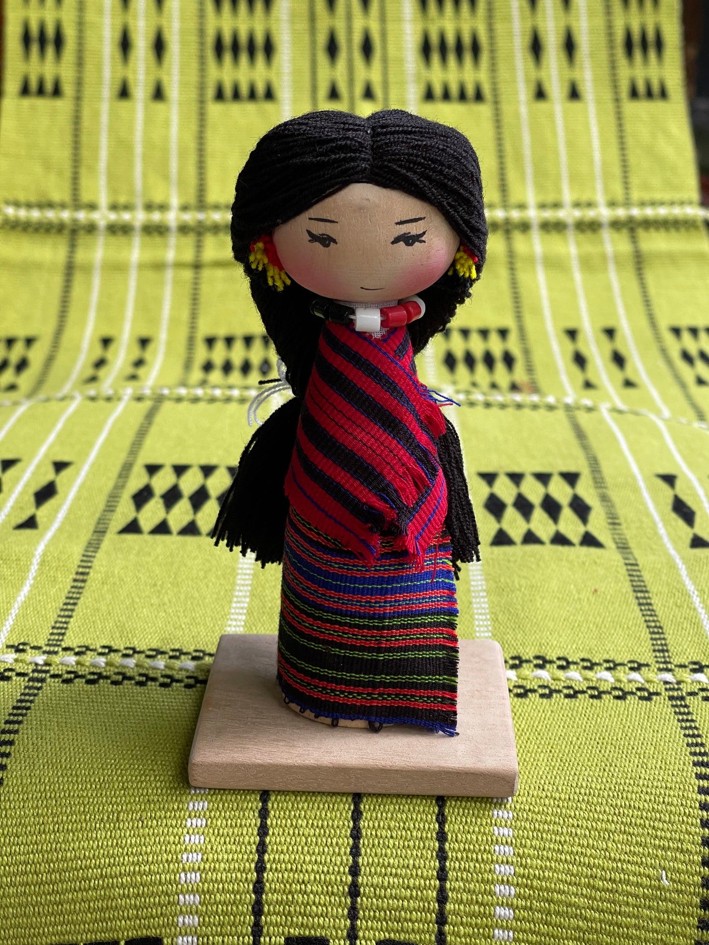 Wooden handmade Nagaland tribe doll - girl