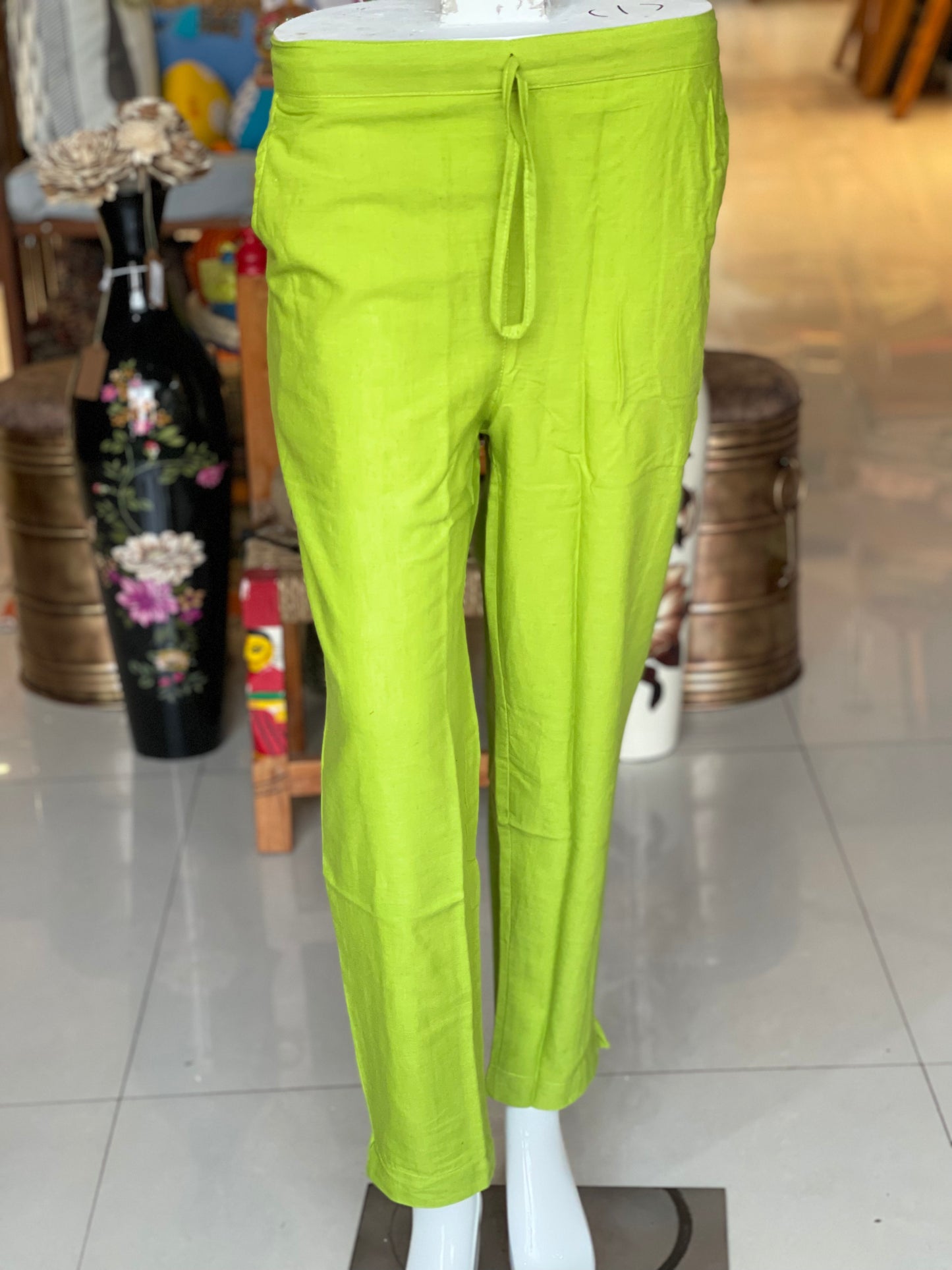 Cotton flex plain pants