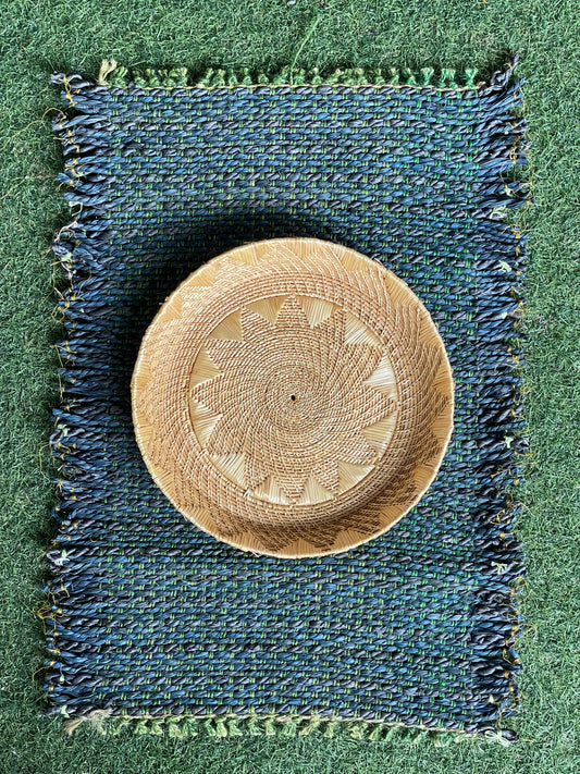 Green water hyacinth and jute hand made table place mat