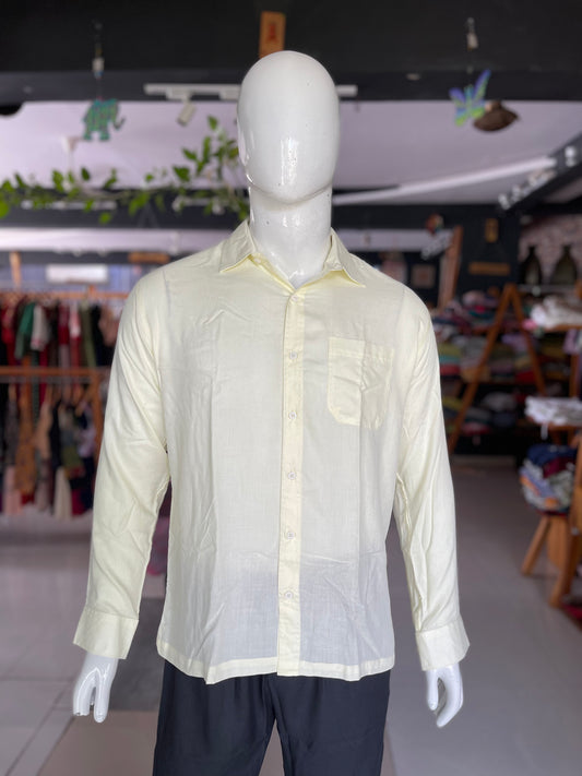 Yellow shade bamboo full sleeves shirt for men